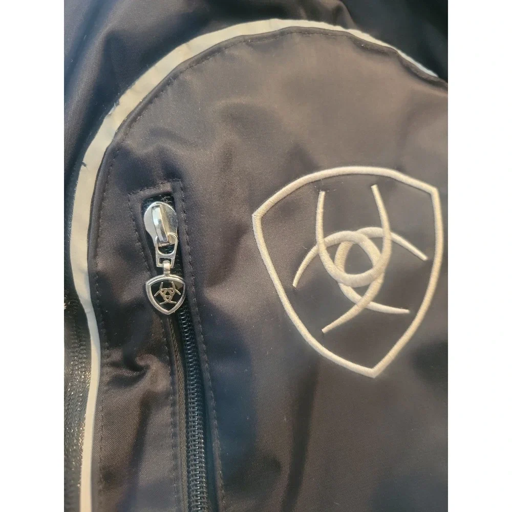 Ariat Ring Backpack Black Zip Closure, Zipper Pockets Unisex Adults